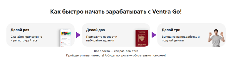 Подработка в Ventra Go!