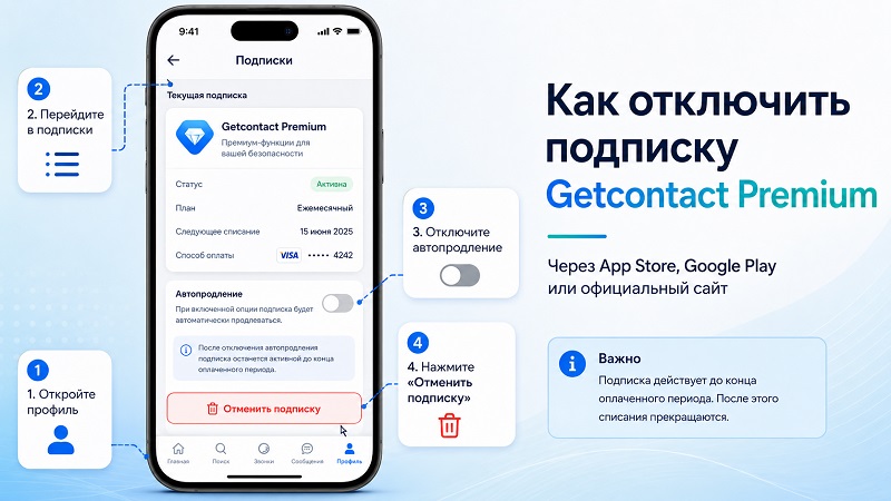 Подписка Getcontact Premium 