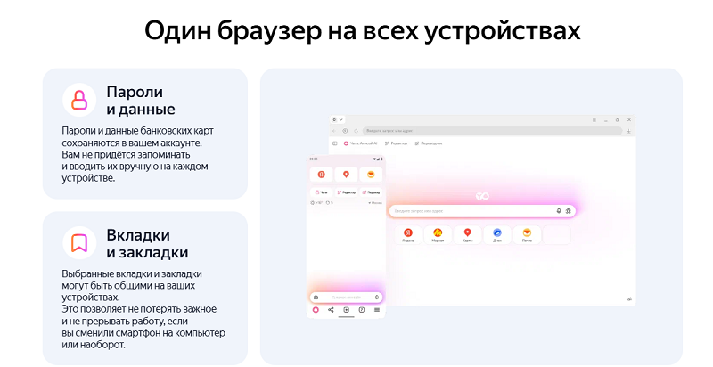 Яндекс Браузер с Алисой Синхронизация между устройствами